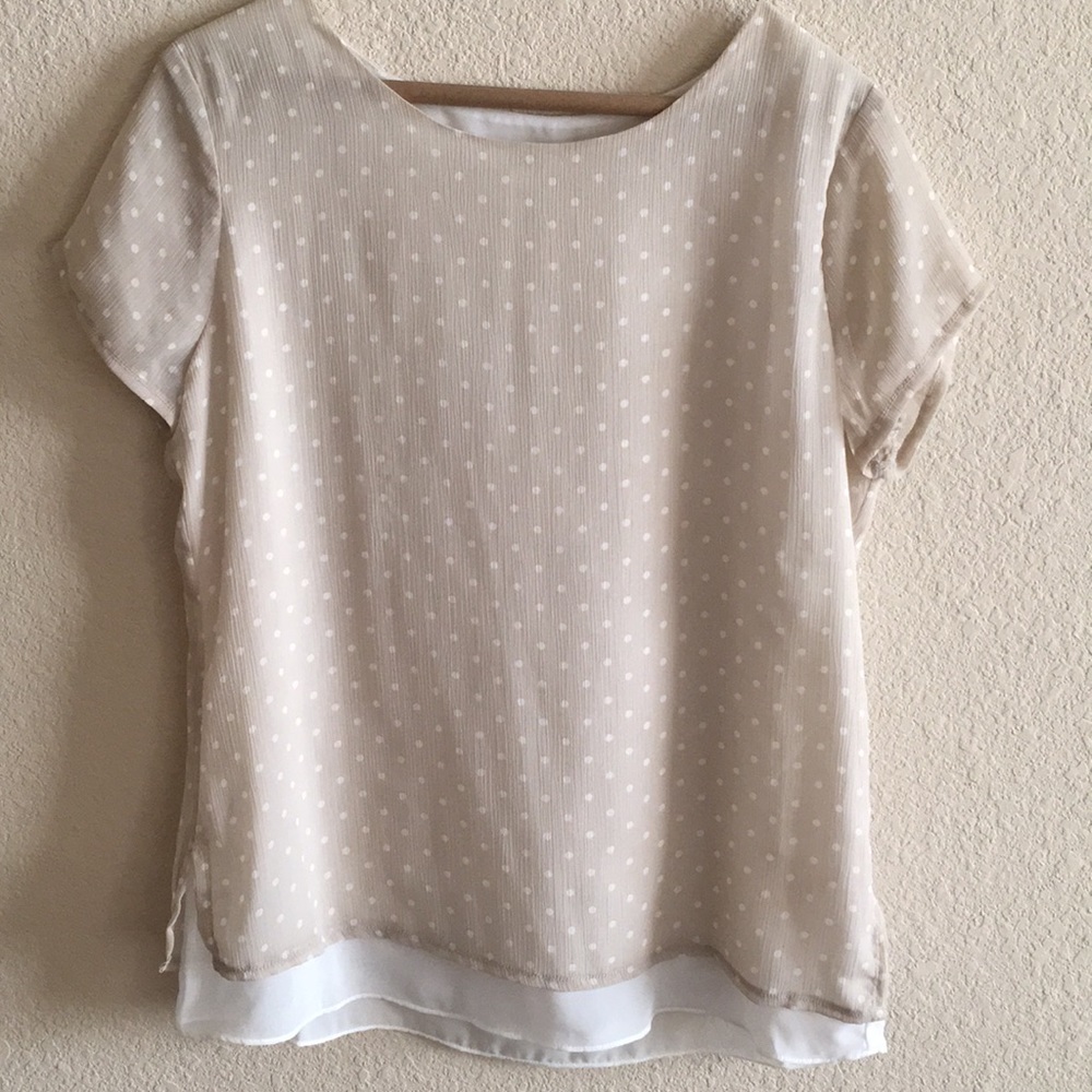Cream polka dot blouse